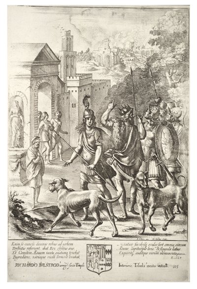 Evander en Aeneas bij Palentium. Staat 4 door Wenceslaus Hollar
